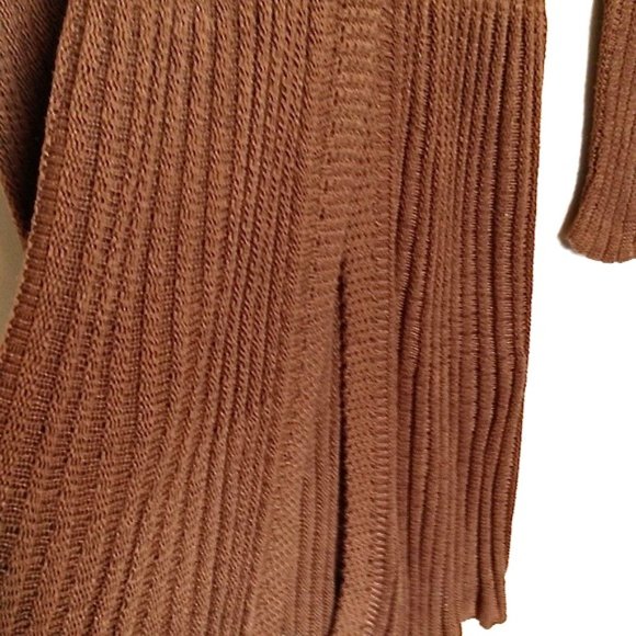 MADISON-Pleated Crochet Maxi Cardigan Sweater - Picture 6 of 10